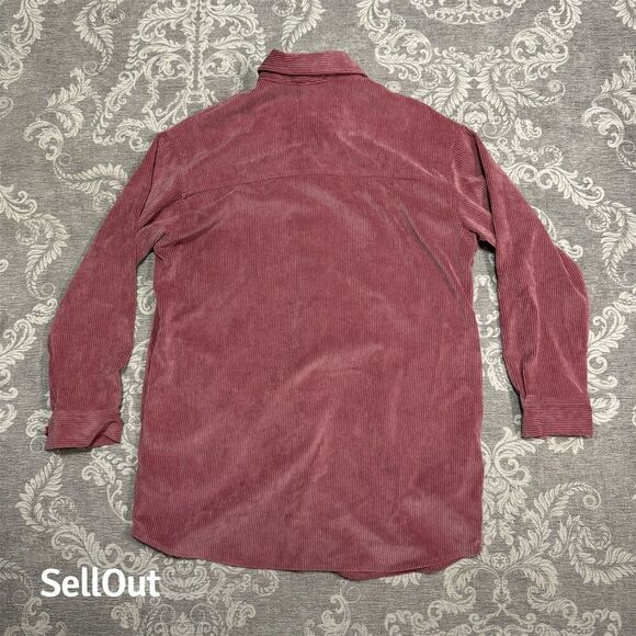 Women's Rose Corduroy Oversized Shirt Jacket Size XS Button-Down Casual Workwear - Picture 2 of 6